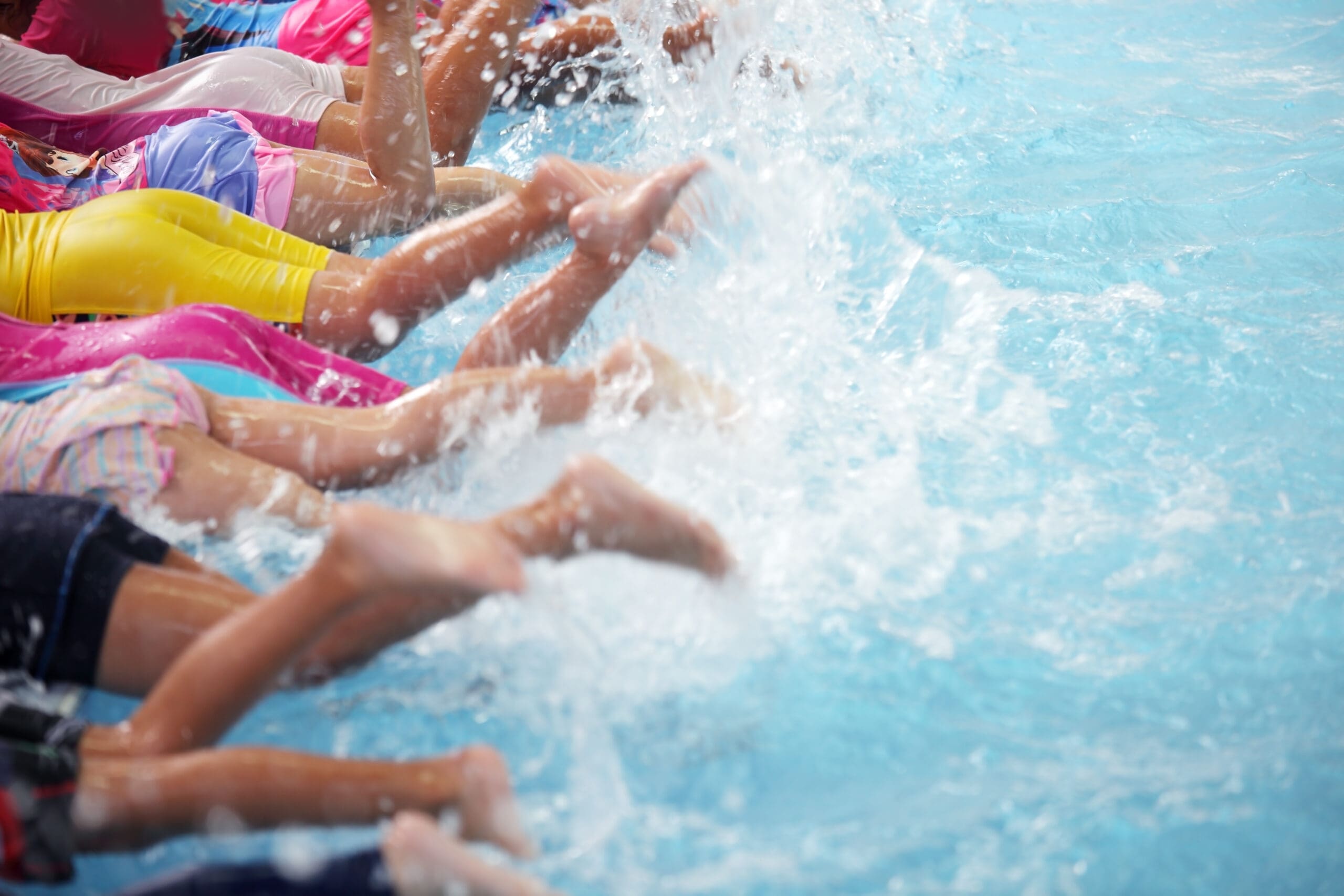 group of children at swimming pool